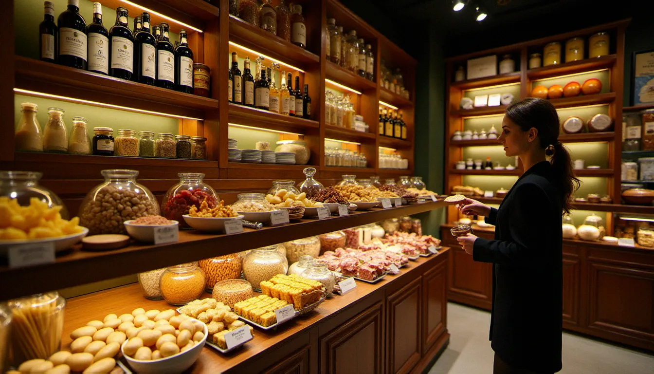 Épicerie fine spécialisée en produits italiens DOP et IGP à Lyon, illustrant la qualité des ingrédients authentiques utilisés dans les formations cuisine italienne en France